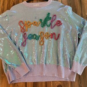 QUEEN OF SPARKLES Multicolor Sequin Sweater